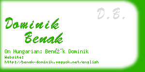 dominik benak business card